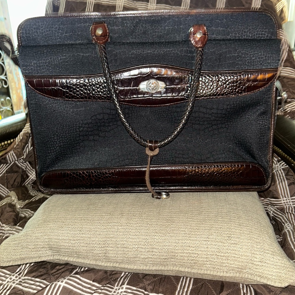 Brighton Elegant Black and Brown Woman's Attaché Briefcase